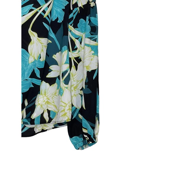 Joseph Ribkoff Women Blouse Style 212239 Floral Tie-Front V-Neck Long Sleeves 4 - Picture 3 of 10